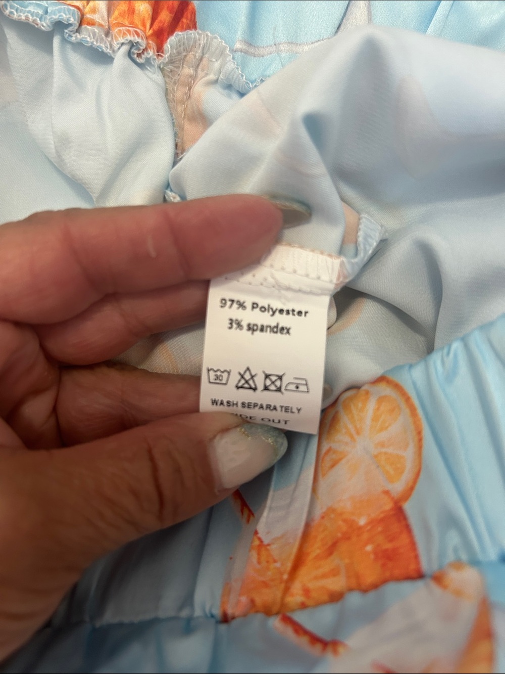 Sheshow Aperol Spritz Blue Satin Pajama Set - Picture 9 of 9